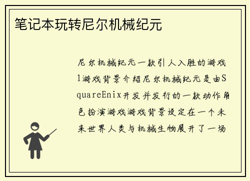 笔记本玩转尼尔机械纪元